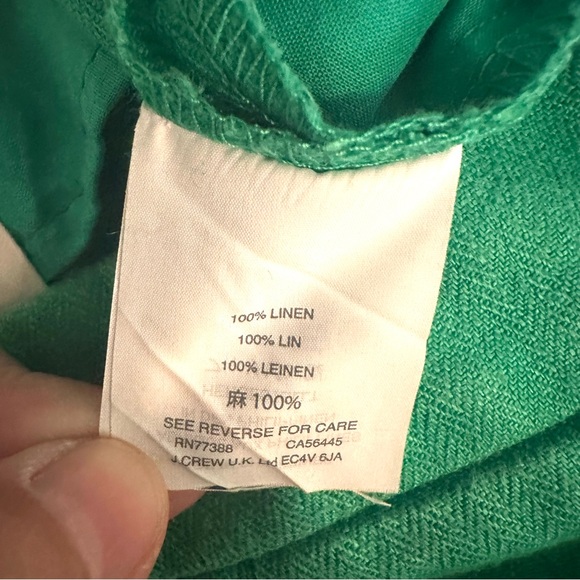 J. Crew Linen Cropped Wide Leg Green Pants Trousers Size 4 - Picture 8 of 11